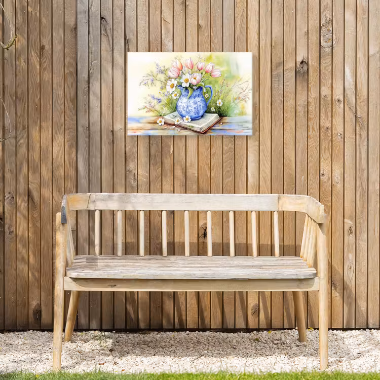 Buiten canvas - Vaas - Delftsblauw - Madeliefjes — 3