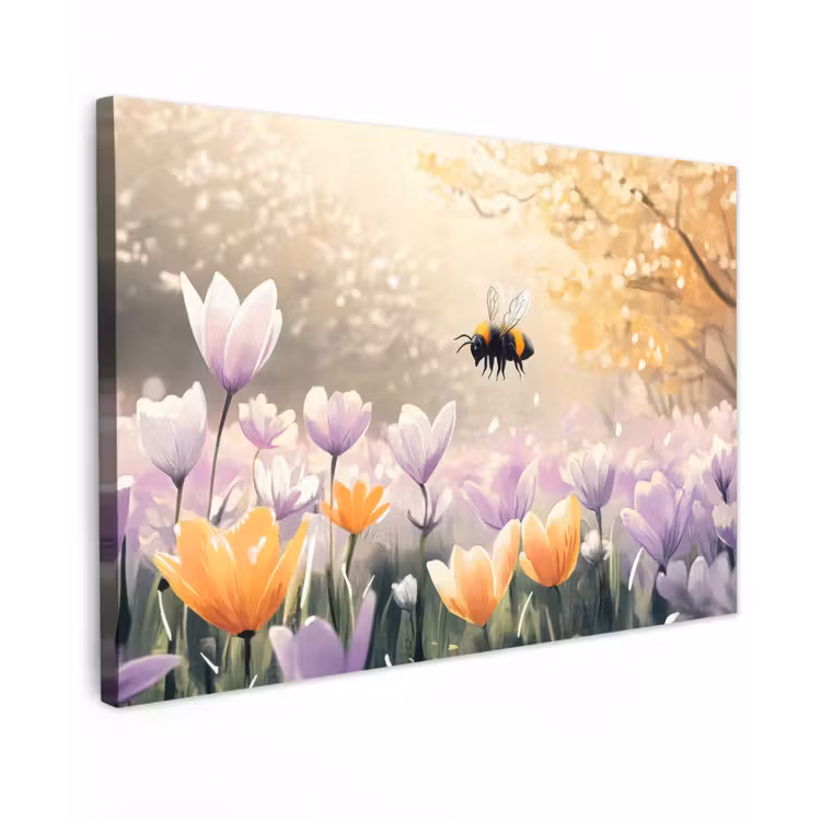 Buiten canvas - Viooltjes - bij - Zonlicht — 1