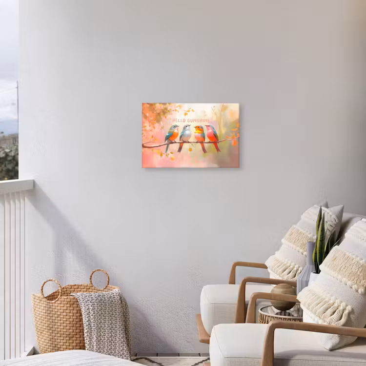 Buiten canvas - Vogels - Tak - Quote - Roze — 4