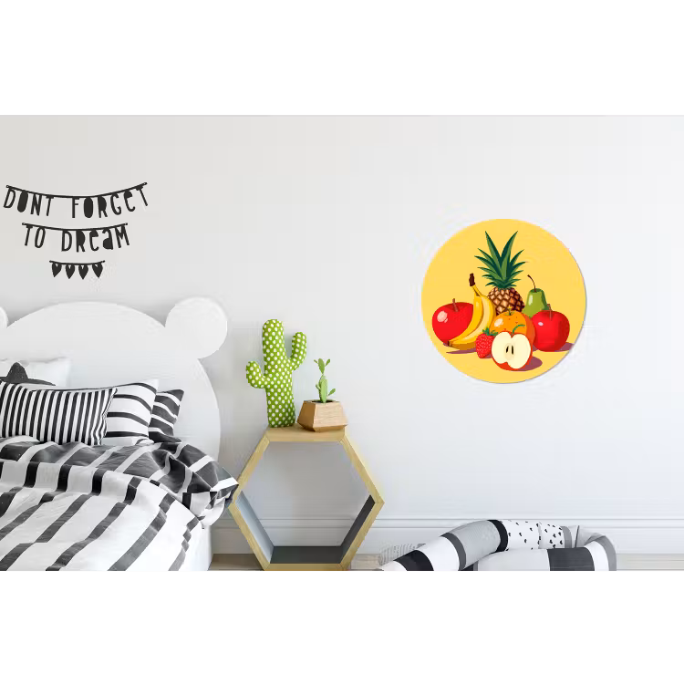 Wandcirkel - aluminium - Fruit - Illustratie - Kleurrijk — 5
