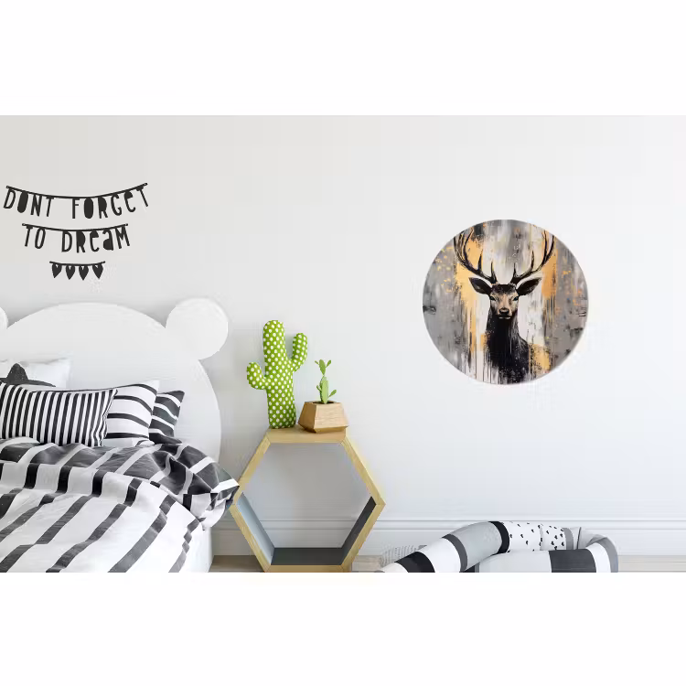 Wandcirkel Aluminium – Abstract - Hert - Gewei - Goud — 5