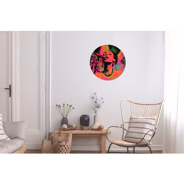 Wandcirkel aluminium – Zangeres – Neon — 2