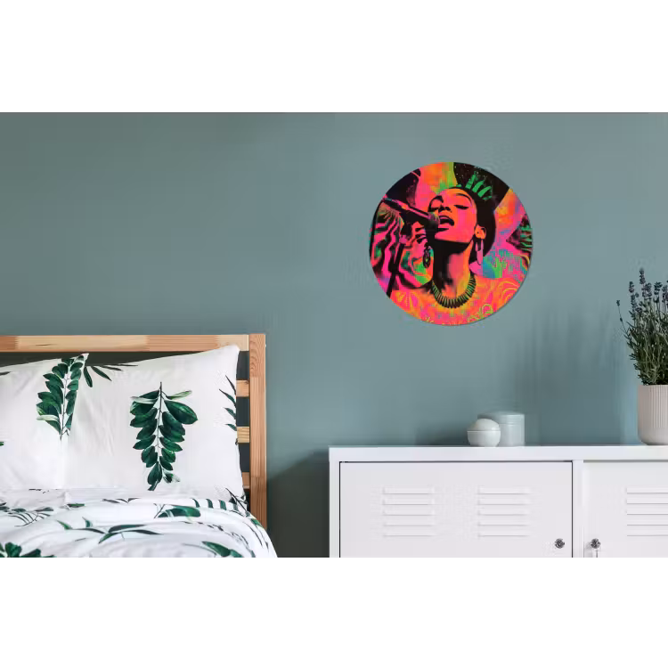 Wandcirkel aluminium – Zangeres – Neon — 4