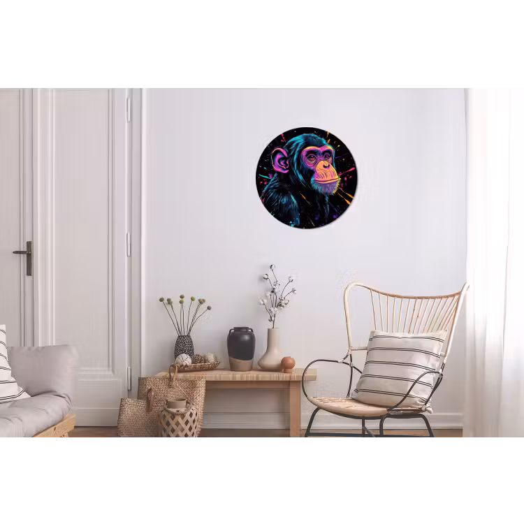 Wandcirkel Aluminium – Aap - Verf - Neon - Kleur — 2