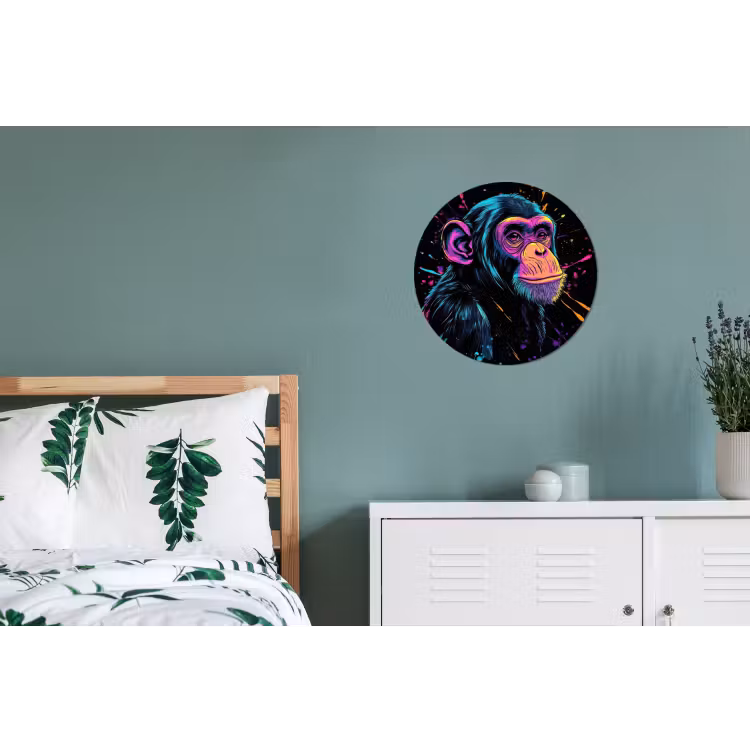 Wandcirkel Aluminium – Aap - Verf - Neon - Kleur — 4