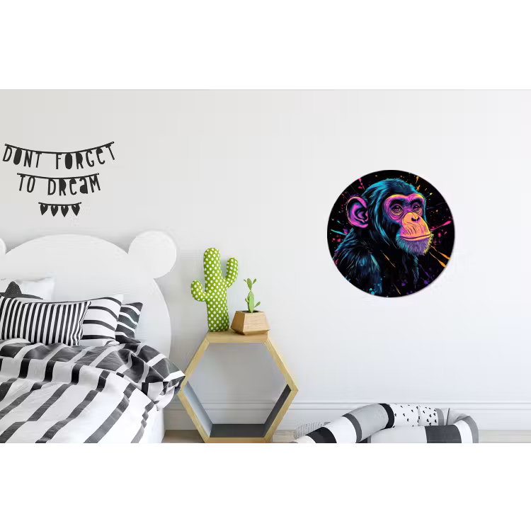Wandcirkel Aluminium – Aap - Verf - Neon - Kleur — 5
