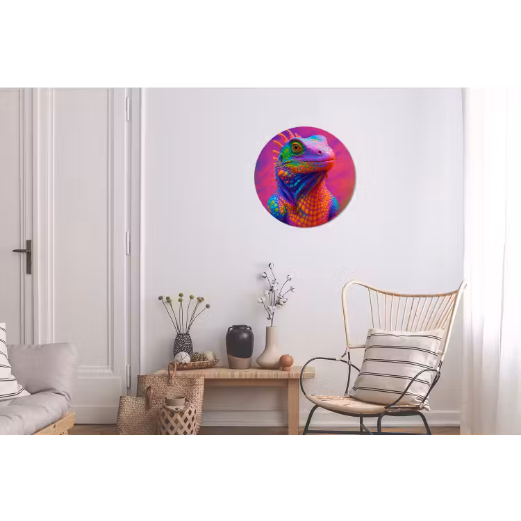 Wandcirkel Aluminium – Kameleon - Dieren - Neon - Kleur — 2