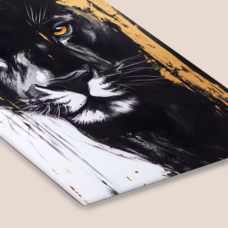 Poster met lijst - Panter - Zwart - Abstract - Verfstreken — 7