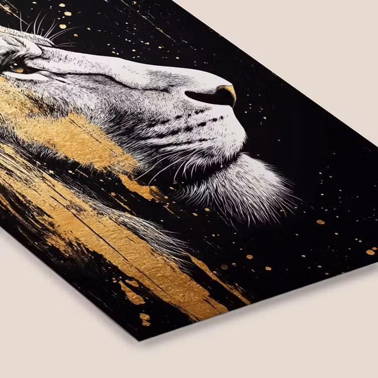 Poster met lijst - Portret - Leeuw - Abstract - Goud — 7