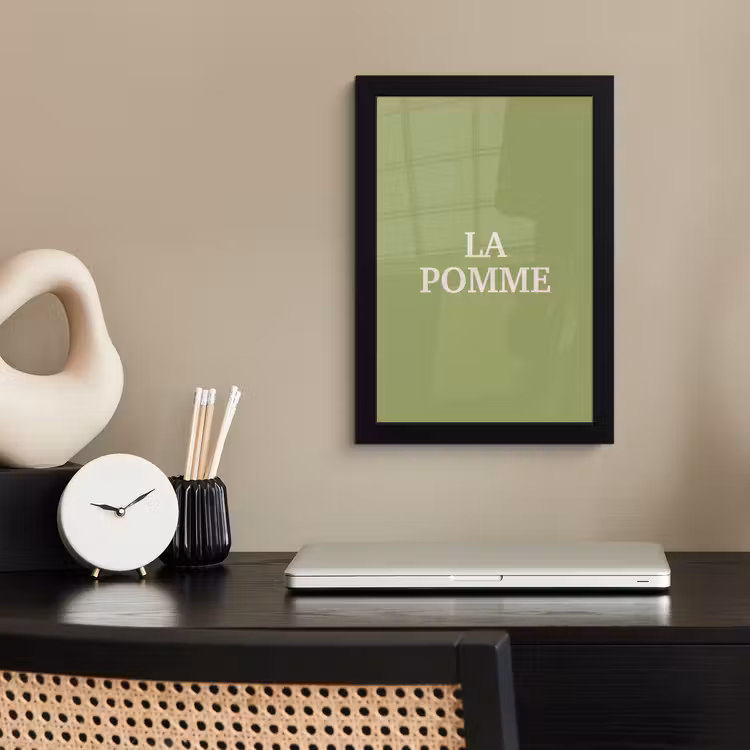 Poster met lijst - Appel - Groen - Minimalistisch — 2