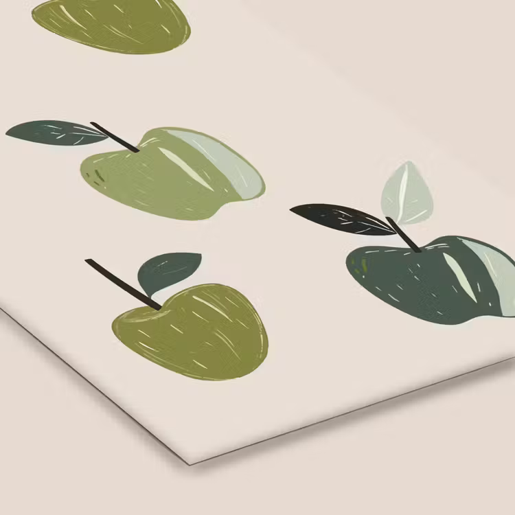 Poster met lijst - Appels - Groen - Illustratie - Bladeren — 7