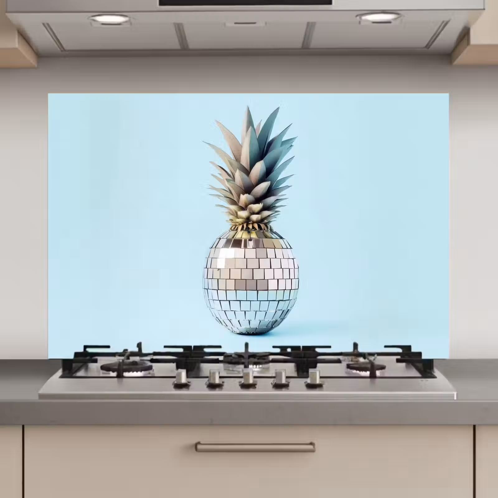 Spatscherm keuken - Blauw - Ananas - Disco - Discobal — 1