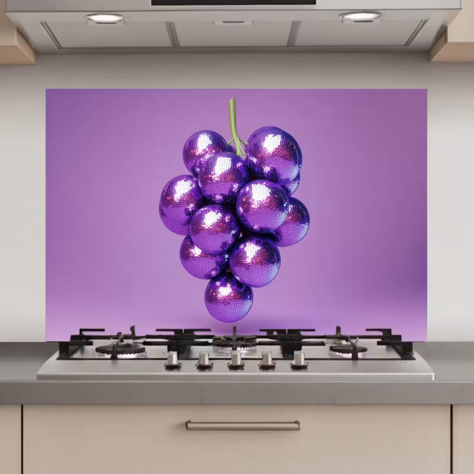Spatscherm keuken - Druif - Disco - Glitter - Paars — 1