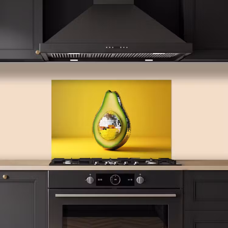 Spatscherm keuken - Avocado - Discobal - Geel - Glitter — 2