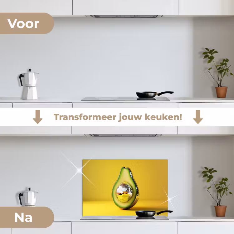 Spatscherm keuken - Avocado - Discobal - Geel - Glitter — 3