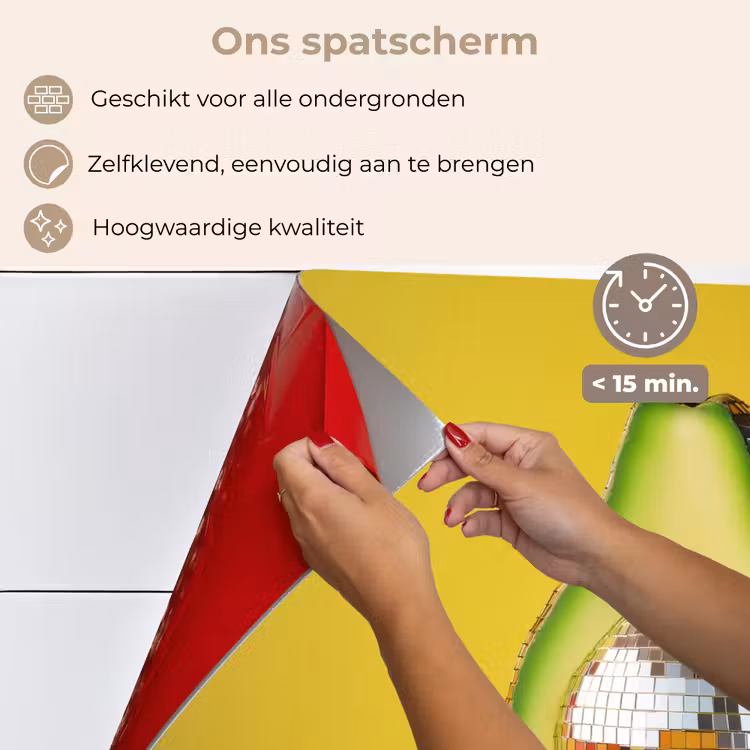 Spatscherm keuken - Avocado - Discobal - Geel - Glitter — 4
