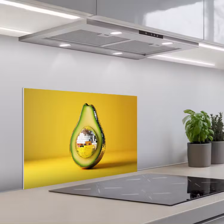 Spatscherm keuken - Avocado - Discobal - Geel - Glitter — 5