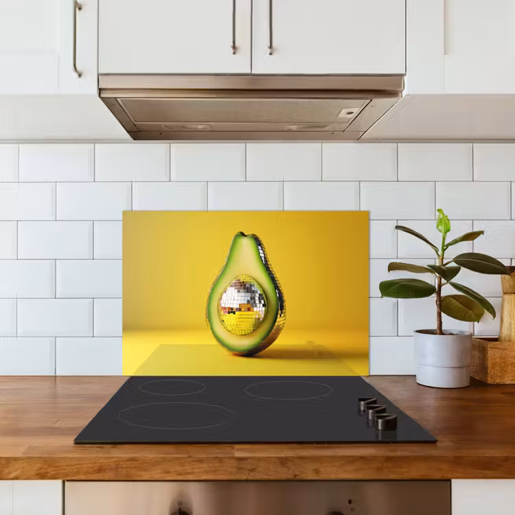 Spatscherm keuken - Avocado - Discobal - Geel - Glitter — 6