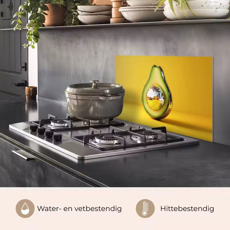 Spatscherm keuken - Avocado - Discobal - Geel - Glitter — 7