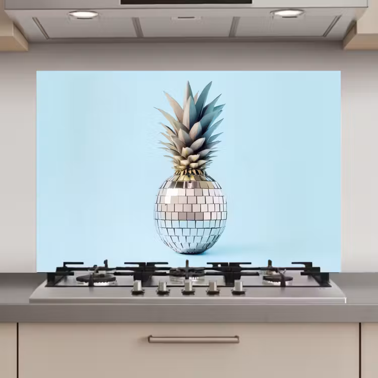Spatscherm keuken - Blauw - Ananas - Disco - Discobal — 1