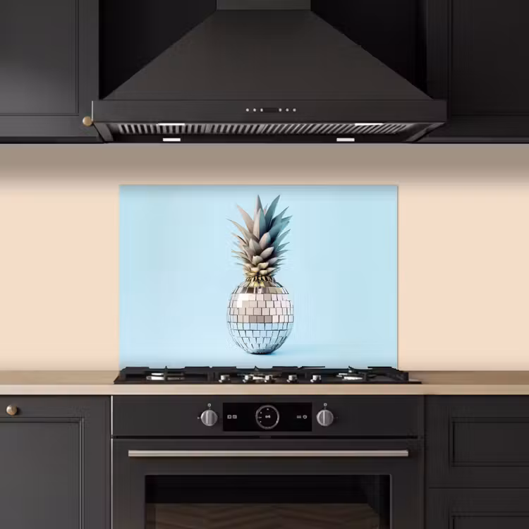 Spatscherm keuken - Blauw - Ananas - Disco - Discobal — 2