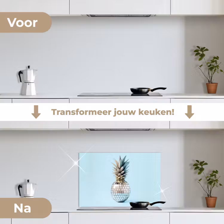 Spatscherm keuken - Blauw - Ananas - Disco - Discobal — 3