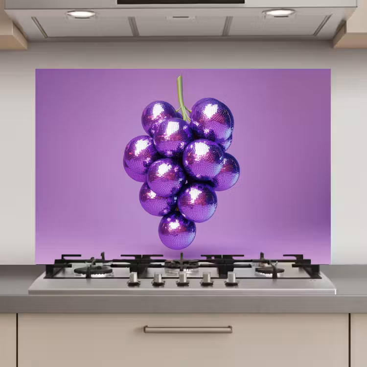 Spatscherm keuken - Druif - Disco - Glitter - Paars — 1