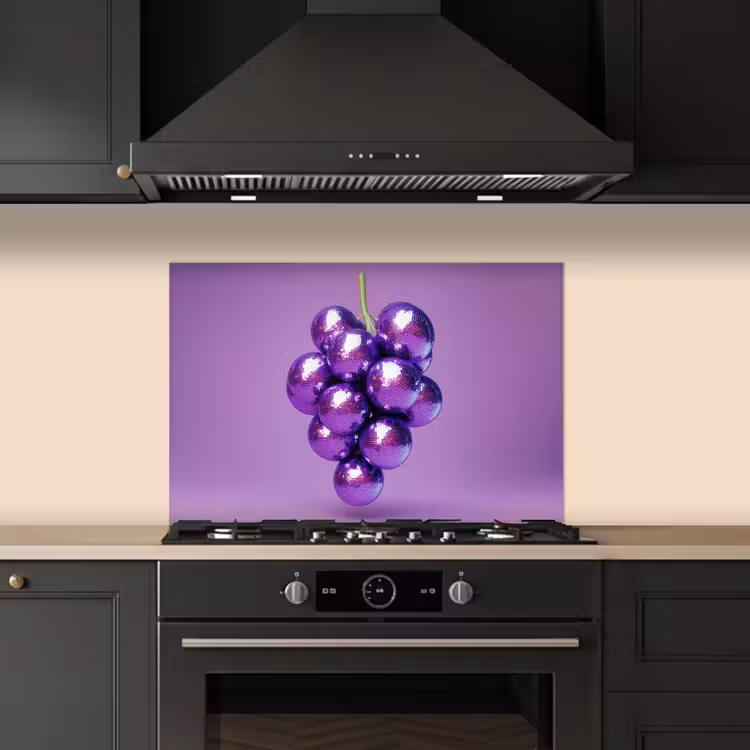 Spatscherm keuken - Druif - Disco - Glitter - Paars — 2