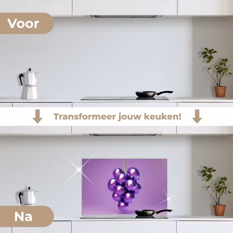 Spatscherm keuken - Druif - Disco - Glitter - Paars — 3