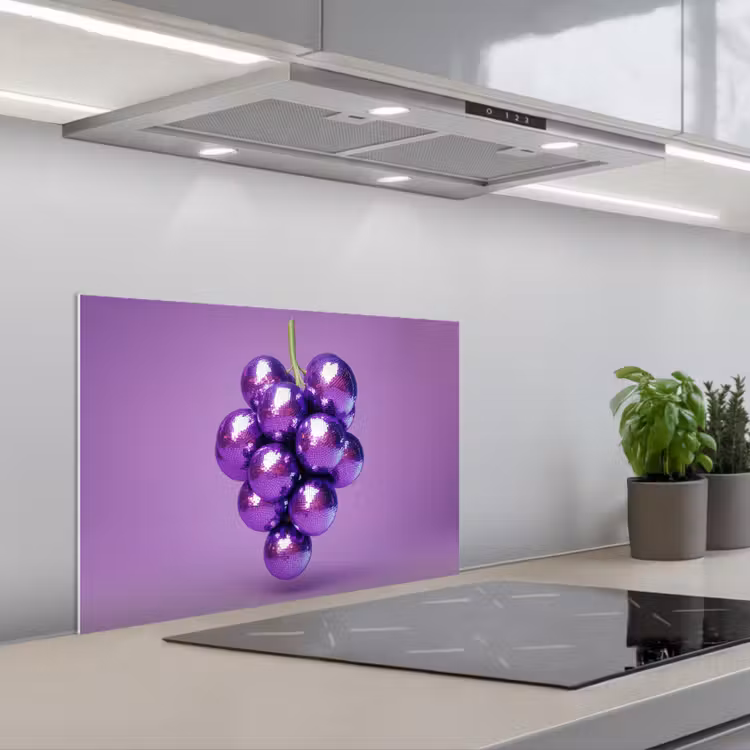 Spatscherm keuken - Druif - Disco - Glitter - Paars — 5