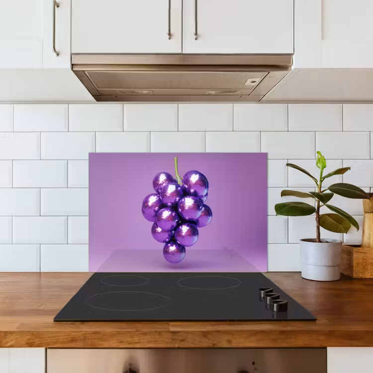 Spatscherm keuken - Druif - Disco - Glitter - Paars — 6
