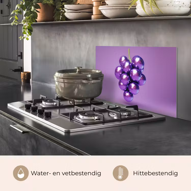 Spatscherm keuken - Druif - Disco - Glitter - Paars — 7