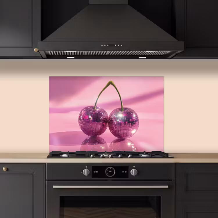 Spatscherm keuken - Glitter - Discobol - Roze - Kersen — 2