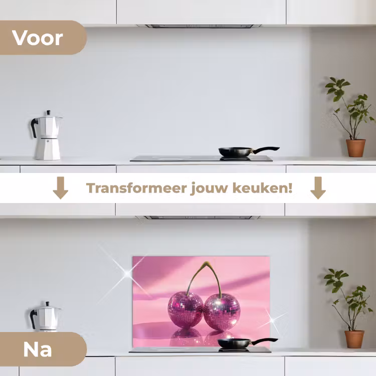 Spatscherm keuken - Glitter - Discobol - Roze - Kersen — 3