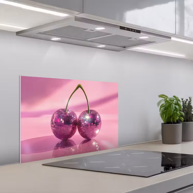 Spatscherm keuken - Glitter - Discobol - Roze - Kersen — 5