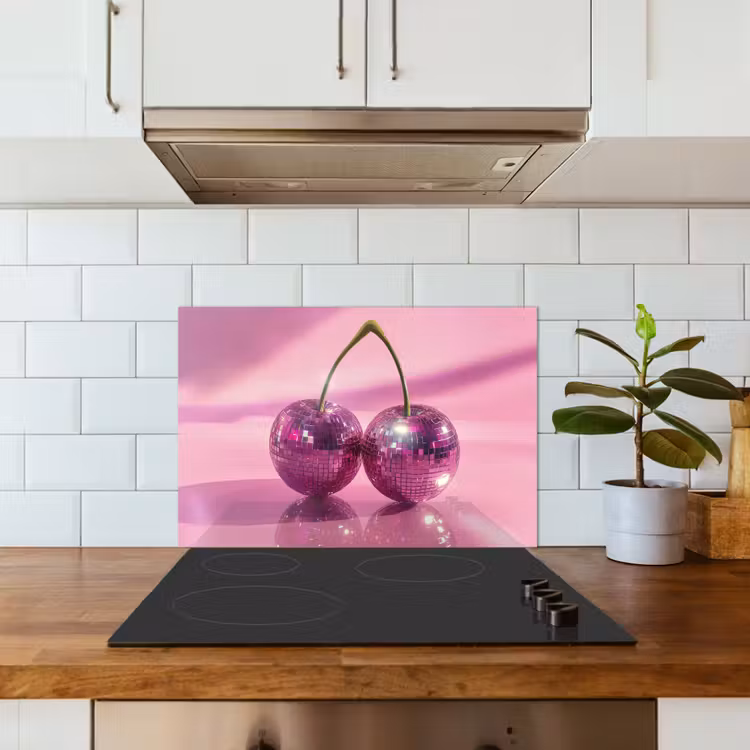 Spatscherm keuken - Glitter - Discobol - Roze - Kersen — 6