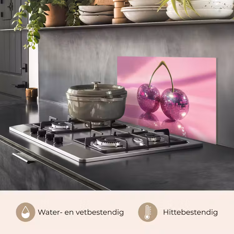 Spatscherm keuken - Glitter - Discobol - Roze - Kersen — 7