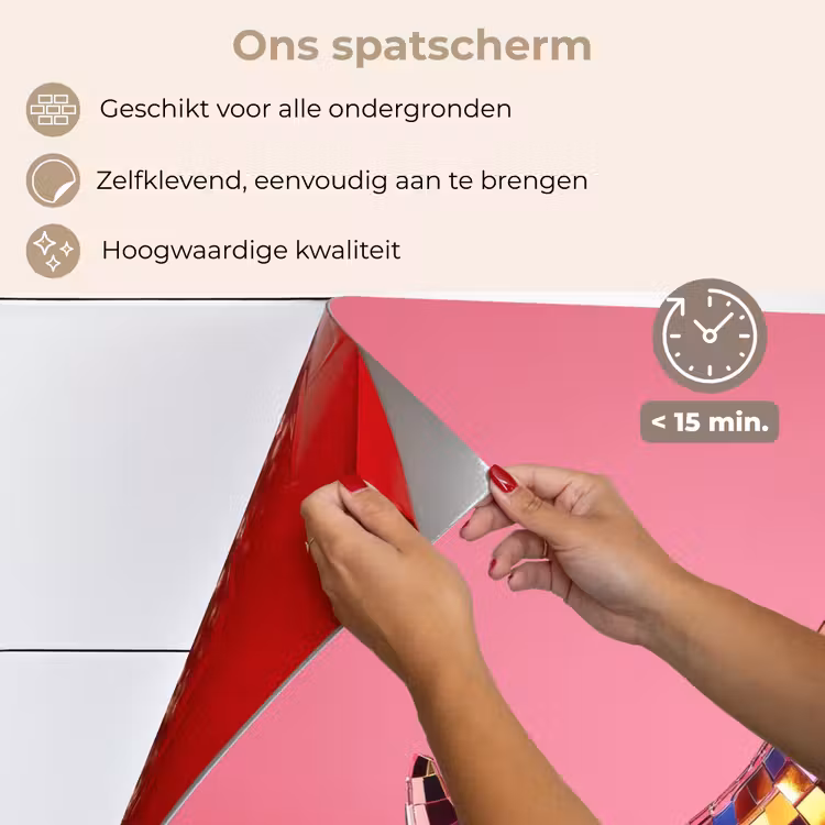 Spatscherm keuken - Peper - Disco - Rood - Glitter — 4