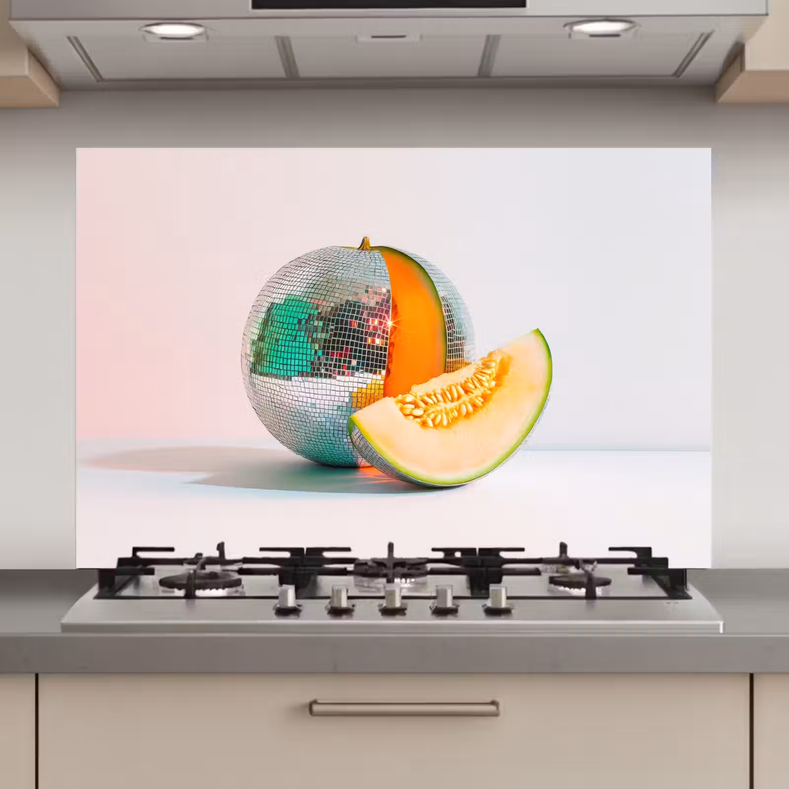 Spatscherm keuken - Disco - Discobal - Meloen - Pastel — 1