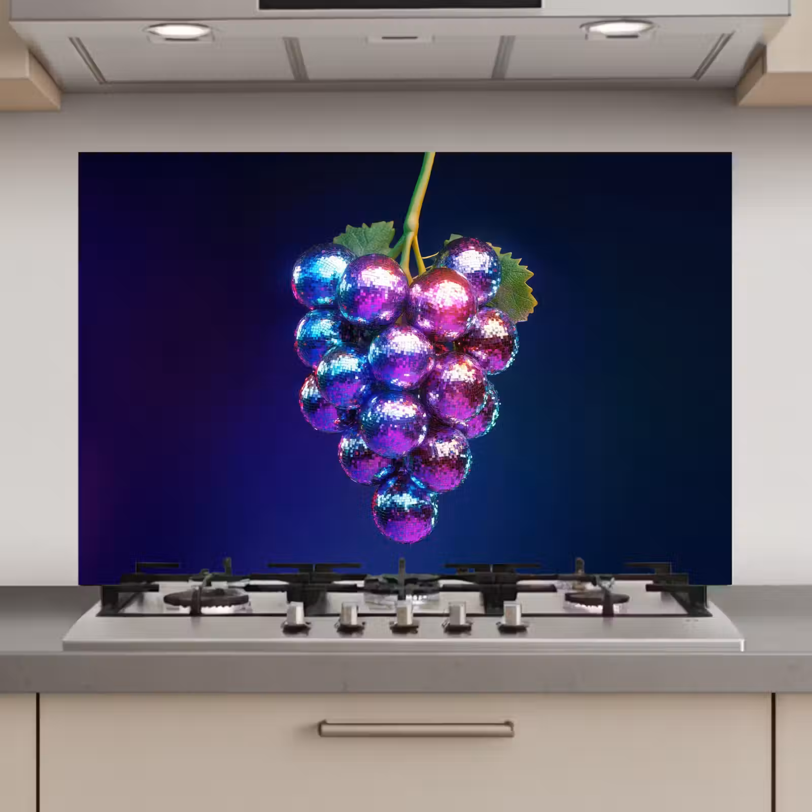Spatscherm keuken - Paars - Disco - Feest - Druif — 1