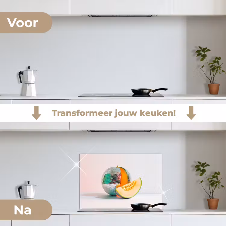 Spatscherm keuken - Disco - Discobal - Meloen - Pastel — 3
