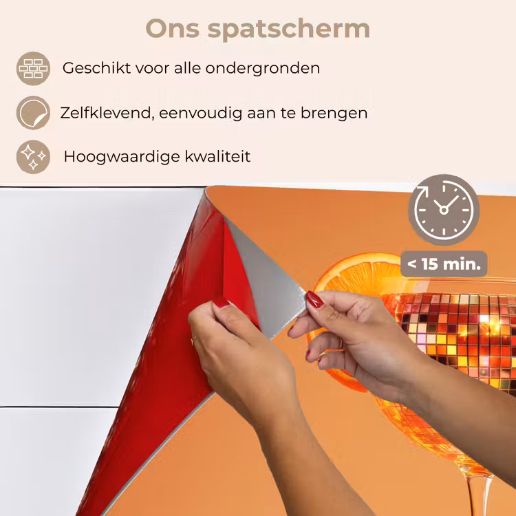 Spatscherm keuken - Drank - Oranje - Glitter - Disco — 4
