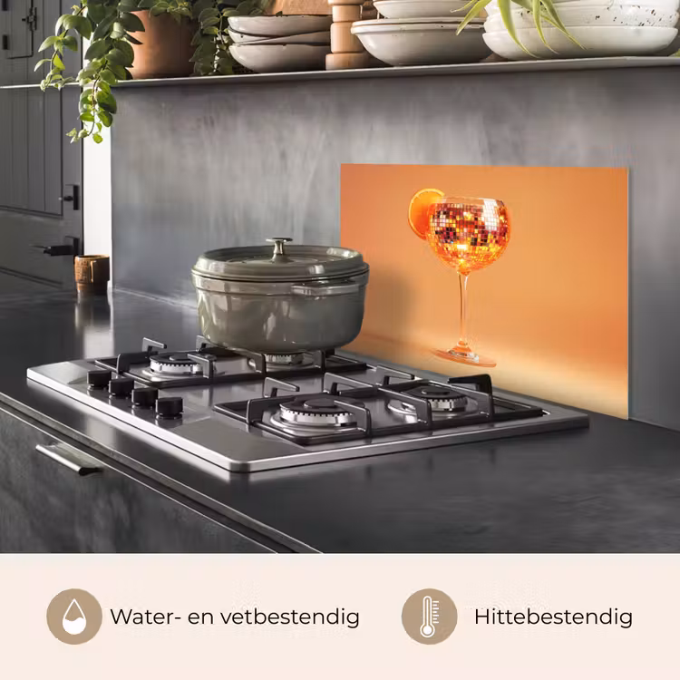 Spatscherm keuken - Drank - Oranje - Glitter - Disco — 7