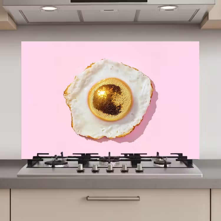 Spatscherm keuken - Ei - Disco - Ontbijt - Glitter — 1