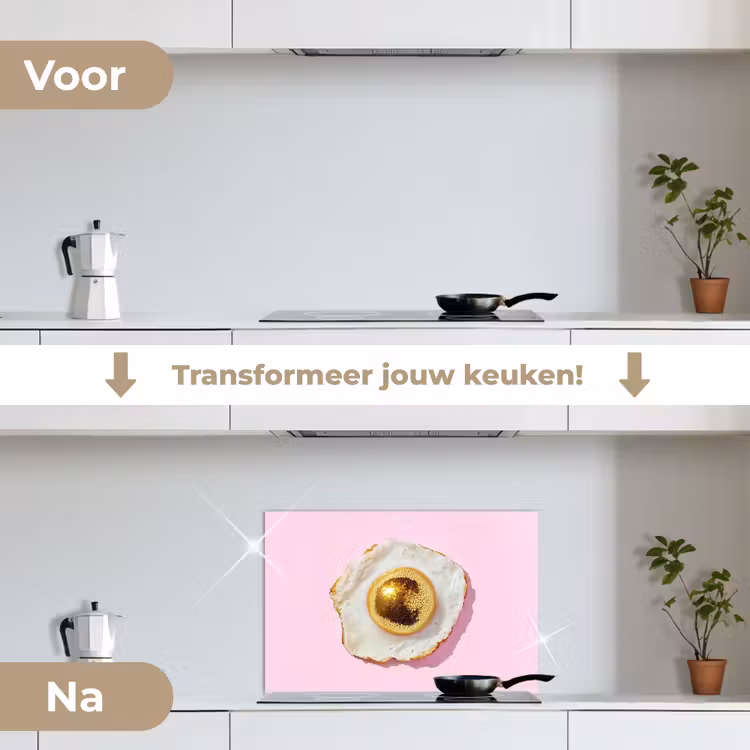 Spatscherm keuken - Ei - Disco - Ontbijt - Glitter — 3