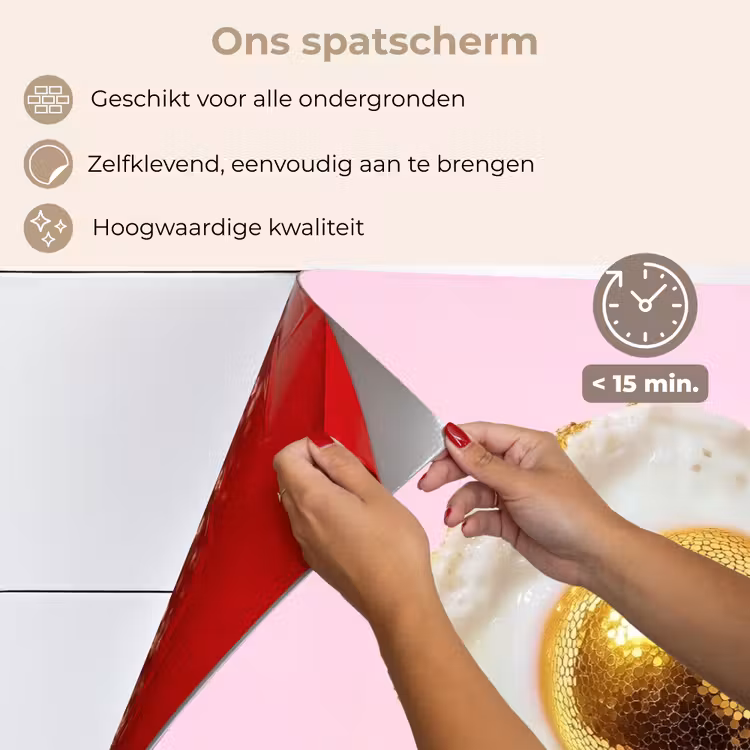 Spatscherm keuken - Ei - Disco - Ontbijt - Glitter — 4
