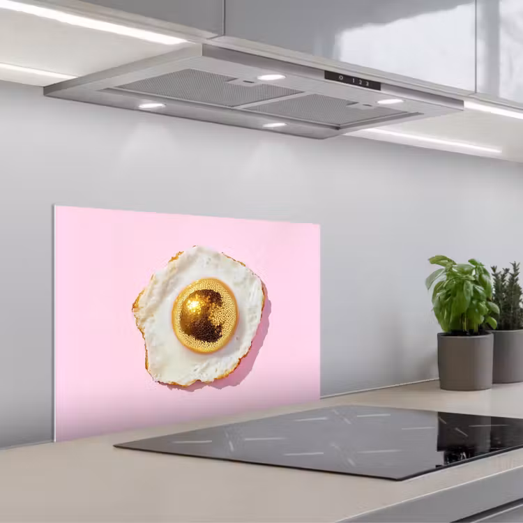 Spatscherm keuken - Ei - Disco - Ontbijt - Glitter — 5