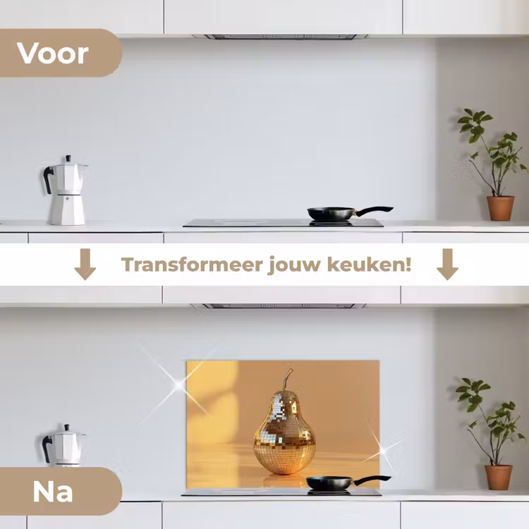 Spatscherm keuken - Goud - Disco - Glitter - Peer — 3