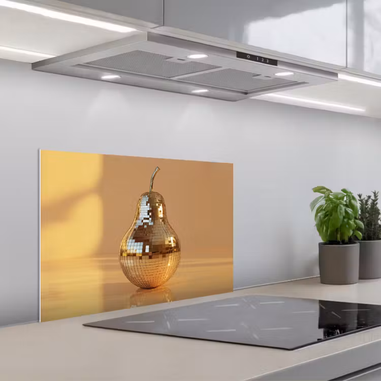Spatscherm keuken - Goud - Disco - Glitter - Peer — 5