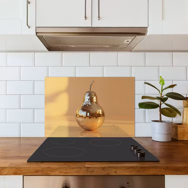 Spatscherm keuken - Goud - Disco - Glitter - Peer — 6